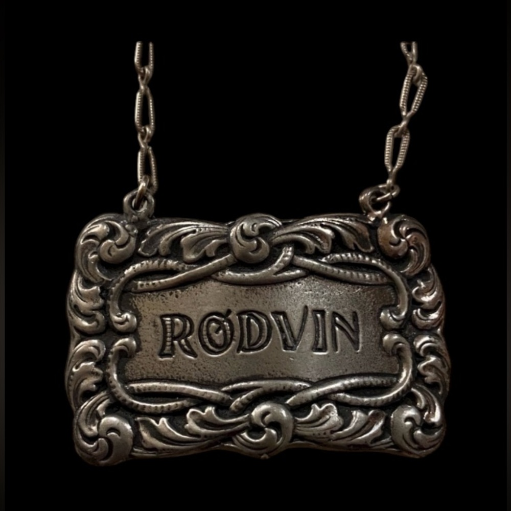Vintage Rodvin Sterling Silver Liquor Label #6740